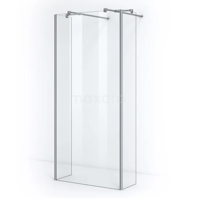 Pearl Walk-in shower | 110 cm Clear glass Free-standing wall with side walls IPG11400C Glass shower screen with sleek design, clear glass and aluminium profiles. Perfect for a modern bathroom design.