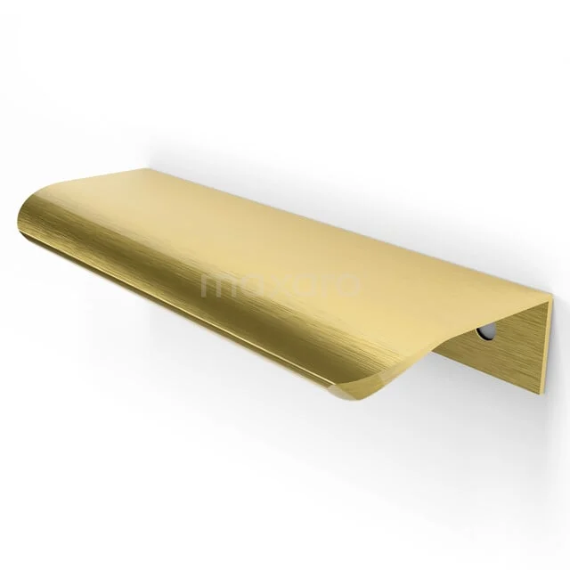 Gouden gebogen metalen handdoekhouder voor badkamer, elegant design, muurmontage, duurzaam materiaal.
