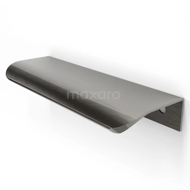 Matte Metallwandregal mit abgerundeten Ecken, ideal als moderner Stauraum im Badezimmer.