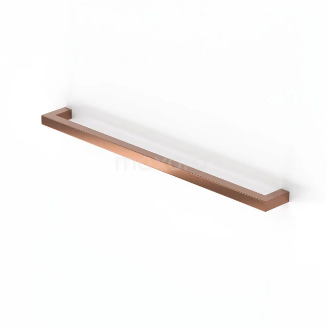 Mano 04 handgreep, 352mm, koper, glanzend H04-0352-18 Wandplank badkamer, minimalistisch design, koperkleurig met glazen legvlak, ideaal voor stijlvolle badkameropbergoplossingen.