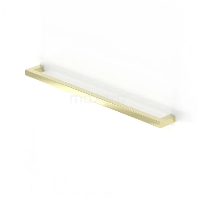 Mano 04 handgreep, 352mm, licht goud, glanzend H04-0352-17 Messing handdoekrek van vierkante vorm, minimalistisch design, ideaal als stijlvolle badkameraccessoire.