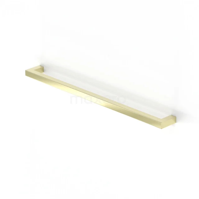 Mano 04 handle, 352mm, light gold, shiny H04-0352-17 Messing handdoekrek van vierkante vorm, minimalistisch design, ideaal als stijlvolle badkameraccessoire.