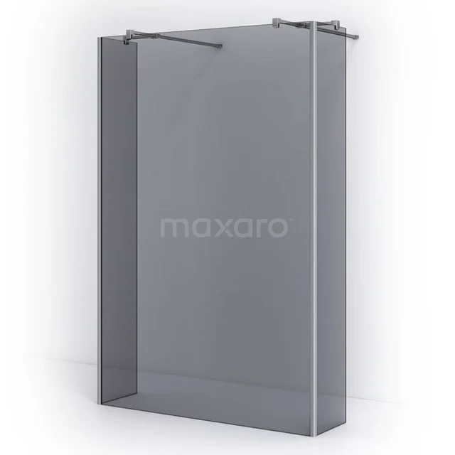 Pearl Walk-in shower | 140 cm Chrome Smoke glass Free-standing wall with side walls IPG14401CN