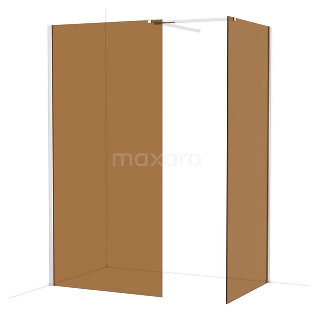 Diamond Walk-in shower | 100x90 cm Chrome Bronze glass 2 fixed walls IDB1009519C Brown walk-in shower screen made of glass with a minimalist design, perfect for a modern bathroom decor.