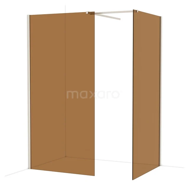 Diamond Walk-in shower | 100x100 cm Stainless steel Bronze glass 2 fixed walls IDB1010519BR Freestanding shower screen in luxurious bronze colour, made of tempered glass; perfect as a design accent in a modern bathroom.