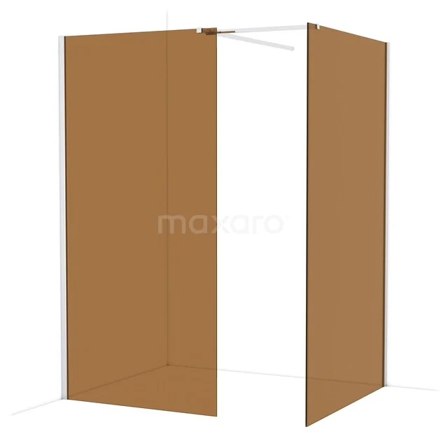 Brown glass shower wall, modern appearance, perfect for stylish bathroom decor.