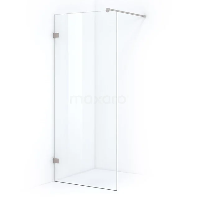 Quartz begehbare Dusche | 100 cm Feste Wand IQA10300B Transparente Eck-Duschwand aus Glas mit minimalistischem Design, einschließlich chromfarbener Stützstange; perfekt für ein modernes Badezimmer.