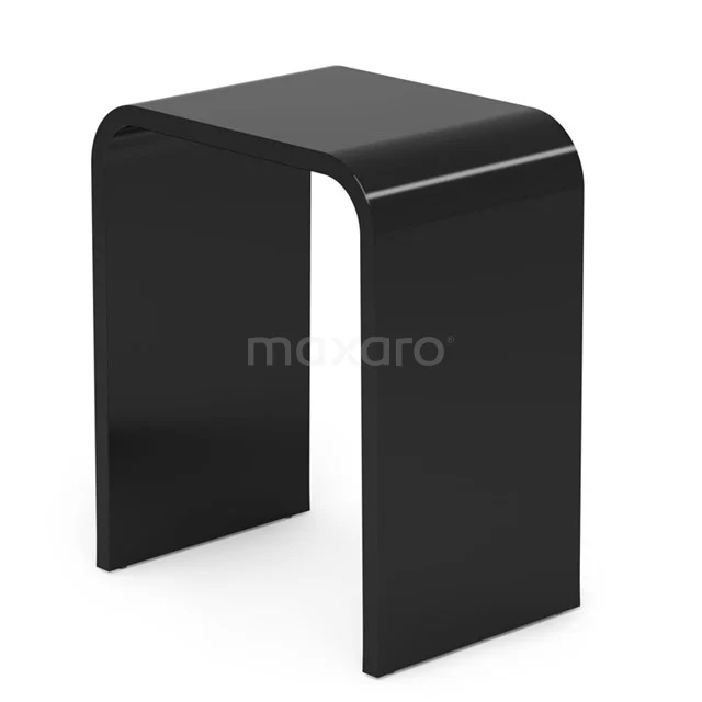 Shower seat Black Shiny Acrylic 220-1003 Black acrylic bathroom stool with minimalist design, ideal as a stylish addition to modern bathrooms.