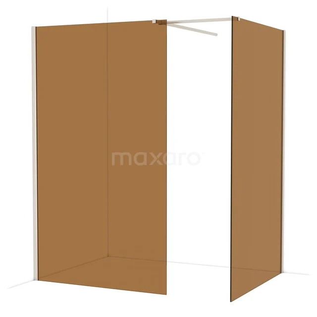 Diamond Walk-in shower | 120x120 cm Stainless steel Bronze glass 2 fixed walls IDB1212519BR Brown glass shower wall, modern look, suitable for spacious bathrooms, minimalist design with high-quality material.