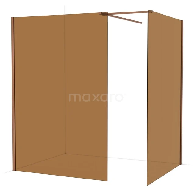 Brown glass shower wall with a matte finish, modern design, ideal for stylish bathroom decor.