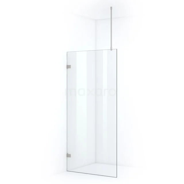 Shower screen in glass with corner support, minimalist design, ideal for a modern bathroom.