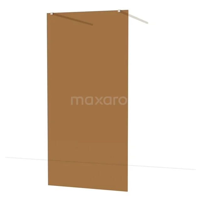 Diamond Inloopdouche | 100 cm Rvs Bronsglas Vrijstaande wand IDF1089BR Matte bronzen douchewand van gehard glas, stijlvol en onderhoudsvriendelijk, ideaal voor een moderne badkamer.