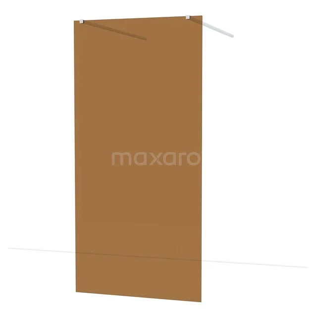 Diamond Walk-in shower | 100 cm Chrome Bronze glass Free-standing wall IDF1089C Shower wall made of frosted copper-coloured glass, sleek design, ideal for a modern bathroom.