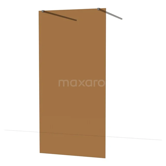 Diamond Walk-in shower | 100 cm Black metal Bronze glass Free-standing wall IDF1089ZM Matte bronze shower wall, rectangular with a minimalist design, ideal for a stylish and modern bathroom decor.