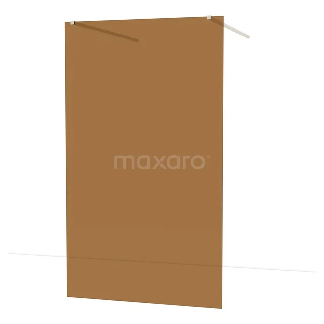 Diamond Walk-in shower | 120 cm Stainless steel Bronze glass Free-standing wall IDF1289BR Brown glass shower screen with a minimalist design, ideal for a stylish and modern bathroom decor.