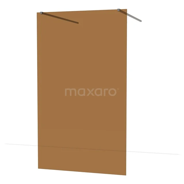Diamond Walk-in shower | 120 cm Black metal Bronze glass Free-standing wall IDF1289ZM Brown glass shower screen with minimalist design, ideal as a stylish bathroom partition, made of frosted safety glass.