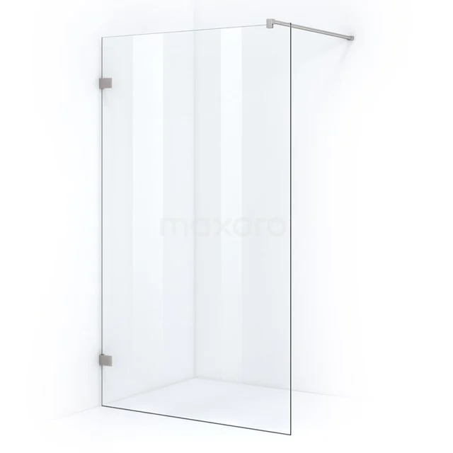 Quartz Walk-in shower | 110 cm Clear glass Fixed wall IQA11300B Glass corner shower enclosure with clear glass and metal hinges, ideal for space saving in modern bathrooms.