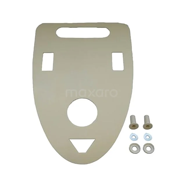 Beige WC-Sitz Befestigungsplatte mit Schrauben, langlebiger Kunststoff, ideal für Badezimmerzubehör und WC-Montage.
