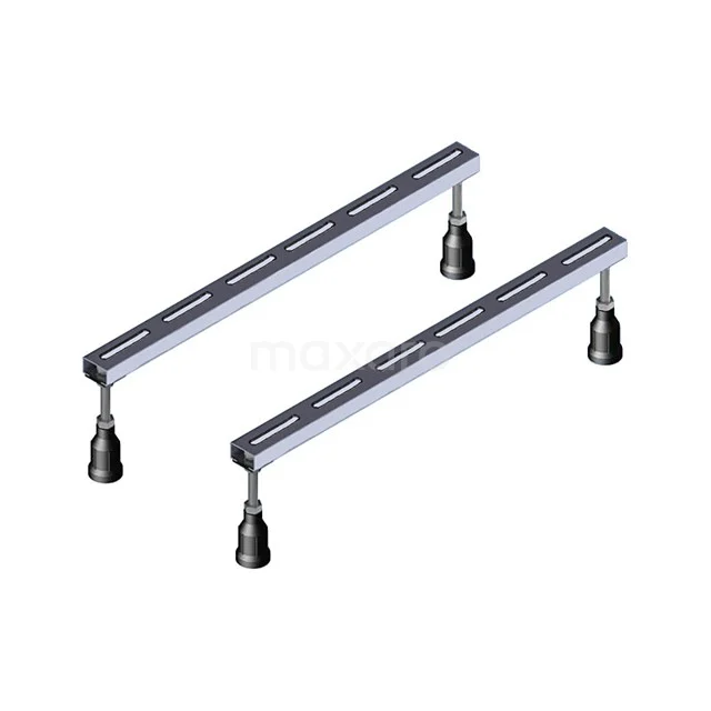 Badewannenset 911013401 Set von zwei rechteckigen Duschrinne Verbindungselementen, rostfreier Stahl, geeignet für moderne Badezimmerabflusssysteme.