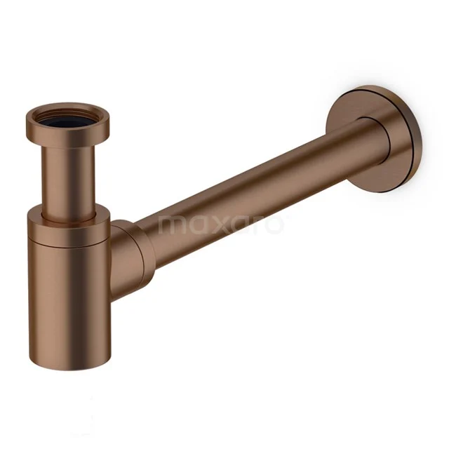 Design Siphon Kupfer Rund 99.050.014KP Kupferfarbener Siphon mit zylindrischen Formen, ideal für moderne Bäder; aus hochwertigem Metall für Langlebigkeit hergestellt.