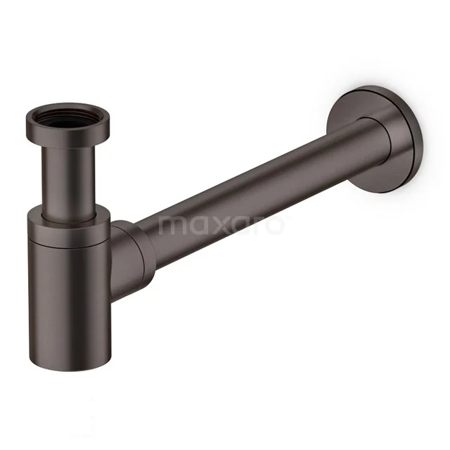 Design Siphon Schwarz Metall Rund 99.050.014ZM Matt Schwarz Siphon aus Metall, modernes und elegantes Design, ideal als stilvolle Veredelung für Waschbecken im Badezimmer.