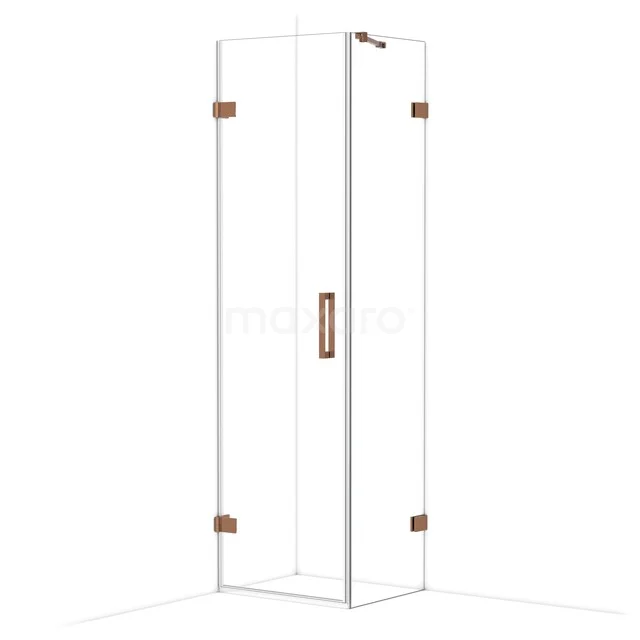 Diamond Duschkabine | 60x50 cm Glänzendes Kupfer Drehtür Rechteck CDA210605220GKP Eck-Duschkabine mit Klarglas, Kupferdetails und schlankem Design, geeignet für eine moderne Badezimmergestaltung.