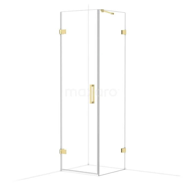 Diamond Duschkabine | 60x60 cm Glänzendes Hellgold Drehtür Quadrat CDA210606220GLG Glas Duschkabine mit goldfarbener Ausführung, eckigem Design und minimalistischen Haltegriff, ideal für ein modernes Badezimmer.