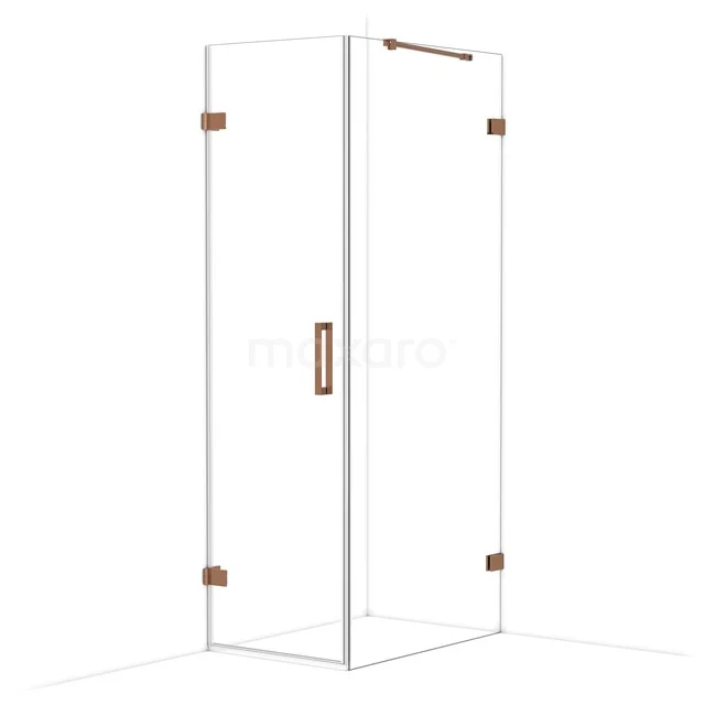 Duschkabine Diamond CDA210609220GKP Glas Duschkabine mit Eckeinstieg, rostfarbene Metall-Scharniere und Haltegriff, ideal für einen modernen Badezimmerstil.