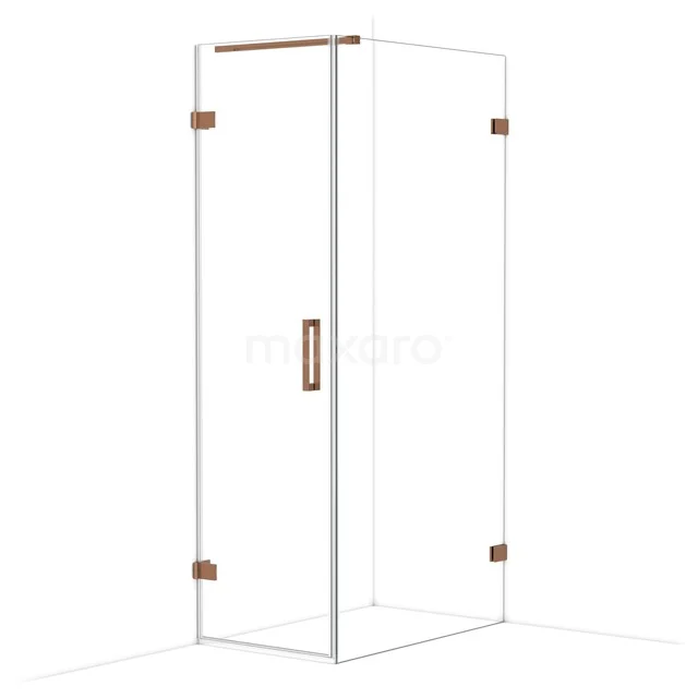 Diamond Douchecabine | 100x60 cm Glanzend koper Helder glas Draaideur Rechthoek CDA210610120GKP Diamond Douchecabine | 100x60 cm Glanzend koper Helder glas Draaideur Rechthoek CDA210610120GKP