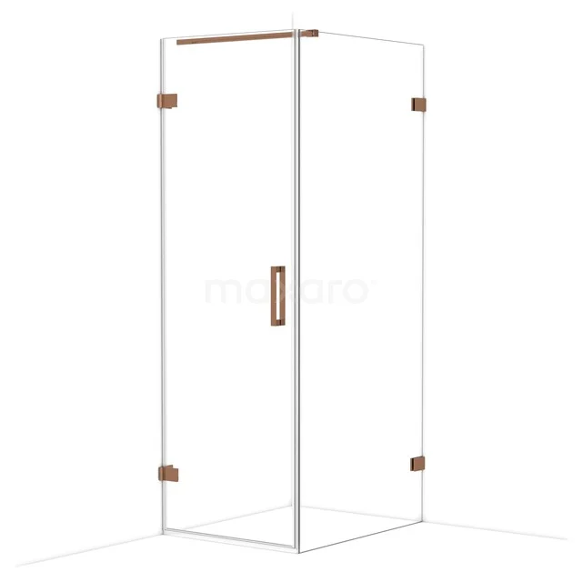 Diamond Douchecabine | 90x70 cm Glanzend koper Helder glas Draaideur Rechthoek CDA210709120GKP Diamond Douchecabine | 90x70 cm Glanzend koper Helder glas Draaideur Rechthoek CDA210709120GKP