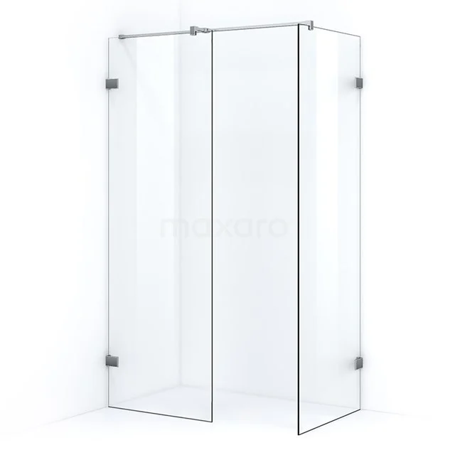 Quartz begehbare Dusche | 90x80 cm 2 feste Wände IQB0908400C Glas Duschwand mit Eckaufstellung, transparentem Sicherheitsglas und minimalistischem Design, ideal für moderne Bäder.