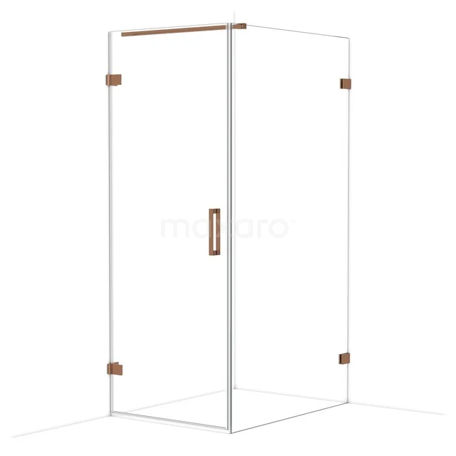 Diamond Douchecabine | 110x80 cm Glanzend koper Helder glas Draaideur Rechthoek CDA210811120GKP Diamond Douchecabine | 110x80 cm Glanzend koper Helder glas Draaideur Rechthoek CDA210811120GKP