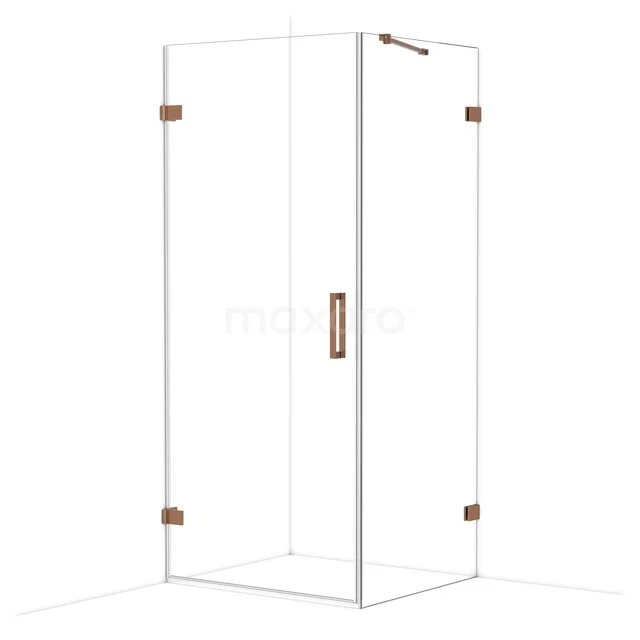 Diamond Douchecabine | 90x80 cm Glanzend koper Helder glas Draaideur Rechthoek CDA210908220GKP Diamond Douchecabine | 90x80 cm Glanzend koper Helder glas Draaideur Rechthoek CDA210908220GKP