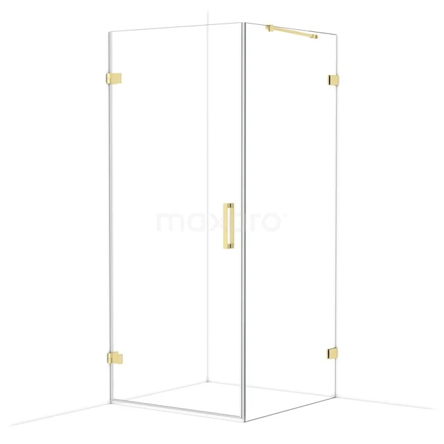 Diamond Douchecabine | 90x90 cm Glanzend lichtgoud Helder glas Draaideur Vierkant CDA210909220GLG Diamond Douchecabine | 90x90 cm Glanzend lichtgoud Helder glas Draaideur Vierkant CDA210909220GLG