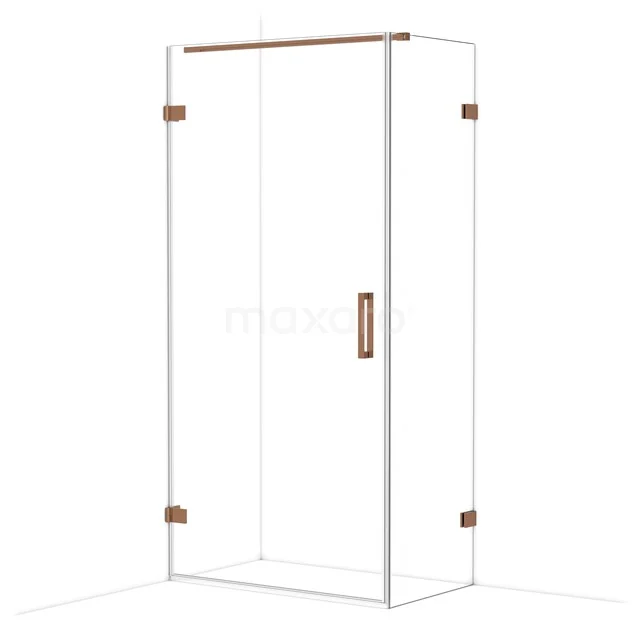 Diamond Douchecabine | 100x60 cm Glanzend koper Helder glas Draaideur Rechthoek CDA211006120GKP Diamond Douchecabine | 100x60 cm Glanzend koper Helder glas Draaideur Rechthoek CDA211006120GKP