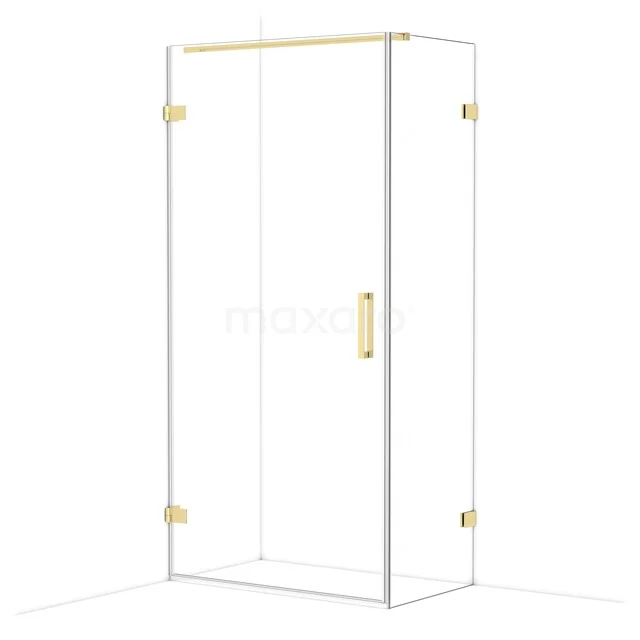 Diamond Douchecabine | 100x60 cm Glanzend lichtgoud Helder glas Draaideur Rechthoek CDA211006120GLG