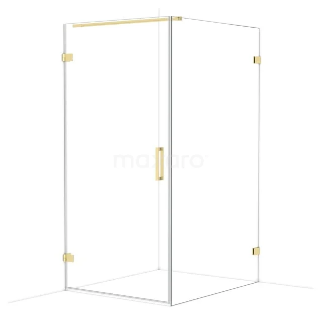 Diamond Douchecabine | 120x100 cm Glanzend lichtgoud Helder glas Draaideur Rechthoek CDA211012120GLG