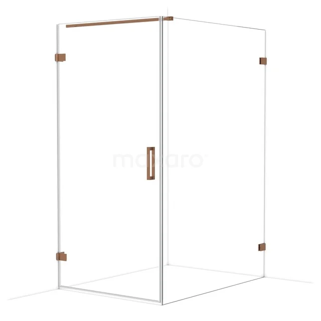 Diamond Douchecabine | 140x100 cm Glanzend koper Helder glas Draaideur Rechthoek CDA211014120GKP Diamond Douchecabine | 140x100 cm Glanzend koper Helder glas Draaideur Rechthoek CDA211014120GKP