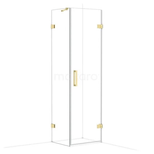 Diamond Shower enclosure | 60x50 cm Light gold Clear glass Pivot door Rectangle CDA220605220LG Glazen douchehoek met gouden accenten, minimalistisch design, perfect voor een stijlvolle en moderne badkamer.