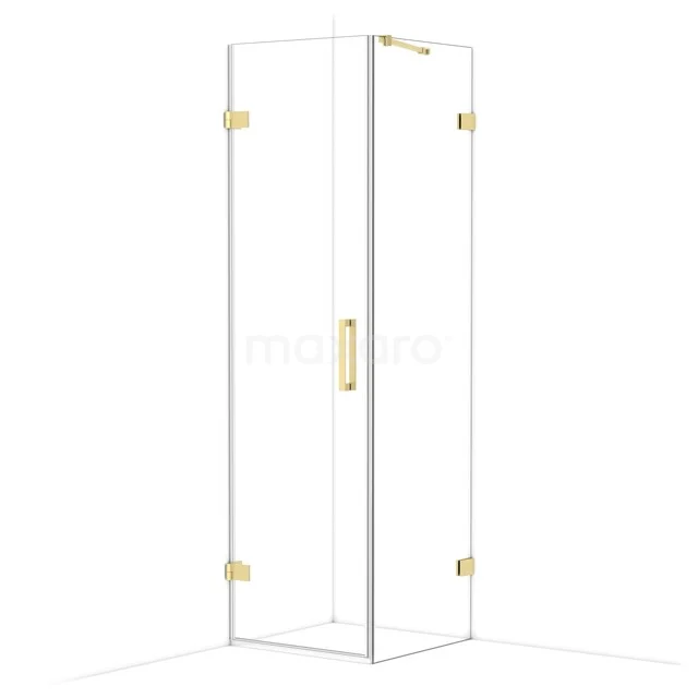 Diamond Douchecabine | 60x60 cm Lichtgoud Helder glas Draaideur Vierkant CDA220606220LG
