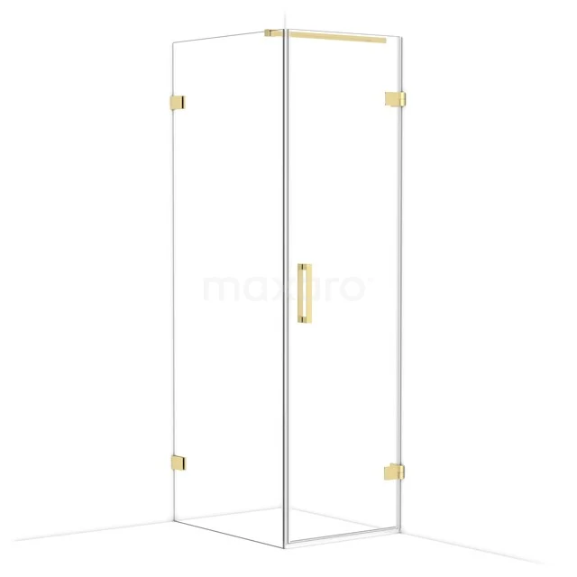 Diamond Douchecabine | 80x60 cm Lichtgoud Helder glas Draaideur Rechthoek CDA220608120LG