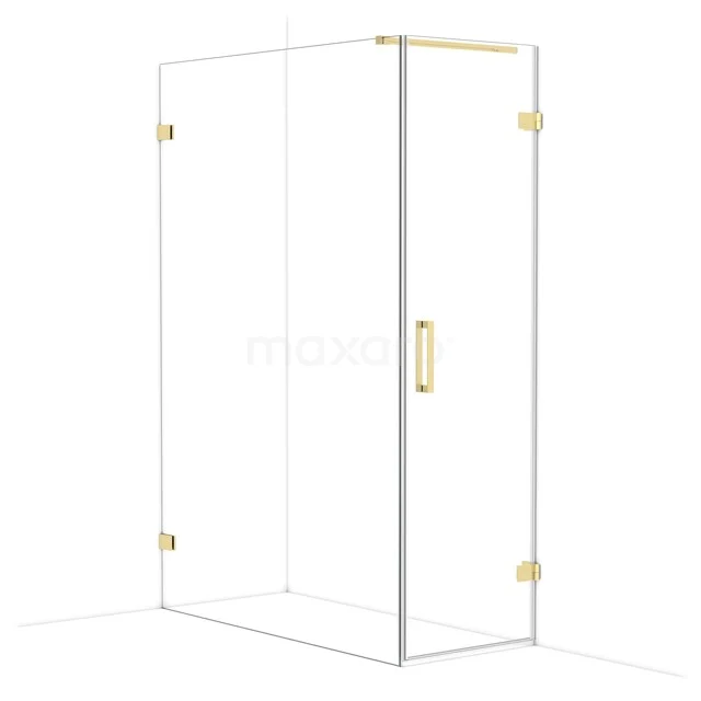 Diamond Douchecabine | 140x60 cm Glanzend lichtgoud Helder glas Draaideur Rechthoek CDA220614120GLG Diamond Douchecabine | 140x60 cm Glanzend lichtgoud Helder glas Draaideur Rechthoek CDA220614120GLG
