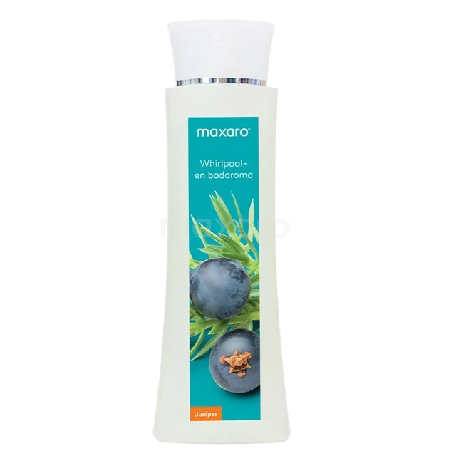 Whirlpool & Bad Aroma 250 ml Wacholder ST102041 Weiße Flasche Shampoo mit Blaubeere und Rosmarin auf dem Etikett, ideal für eine frische, natürliche Haarpflege im Badezimmer.