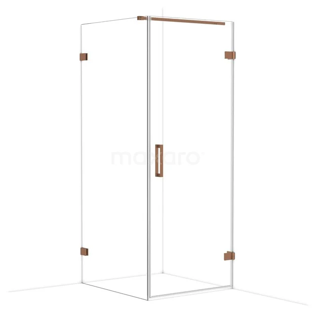 Diamond Douchecabine | 90x80 cm Glanzend koper Helder glas Draaideur Rechthoek CDA220809120GKP Diamond Douchecabine | 90x80 cm Glanzend koper Helder glas Draaideur Rechthoek CDA220809120GKP