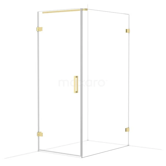 Diamond Douchecabine | 120x80 cm Lichtgoud Helder glas Draaideur Rechthoek CDA220812120LG