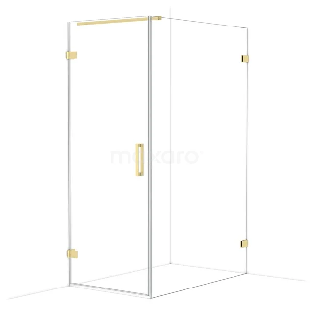 Diamond Douchecabine | 130x80 cm Lichtgoud Helder glas Draaideur Rechthoek CDA220813120LG