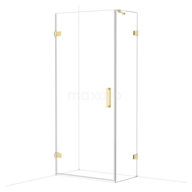 Diamond Douchecabine | 90x50 cm Lichtgoud Helder glas Draaideur Rechthoek CDA220905220LG