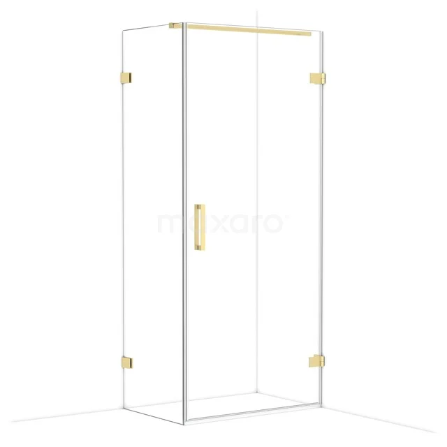 Diamond Shower cabin | 90x60 cm Light gold Clear glass Pivot door Rectangle CDA220906120LG Glass shower cabin with golden accents, rectangular design, perfect for a modern bathroom interior.