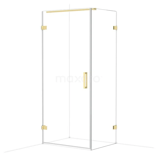 Diamond Douchecabine | 90x70 cm Lichtgoud Helder glas Draaideur Rechthoek CDA220907120LG