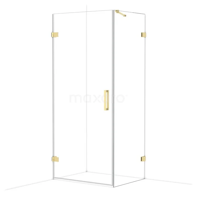 Diamond Douchecabine | 90x70 cm Lichtgoud Helder glas Draaideur Rechthoek CDA220907220LG